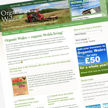Organic Wales directory website
