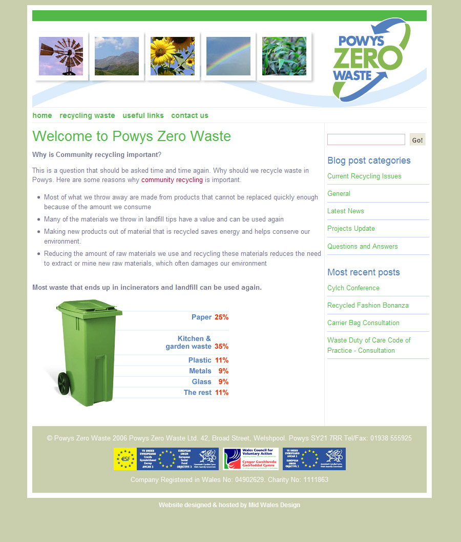 Powys Zero Waste website